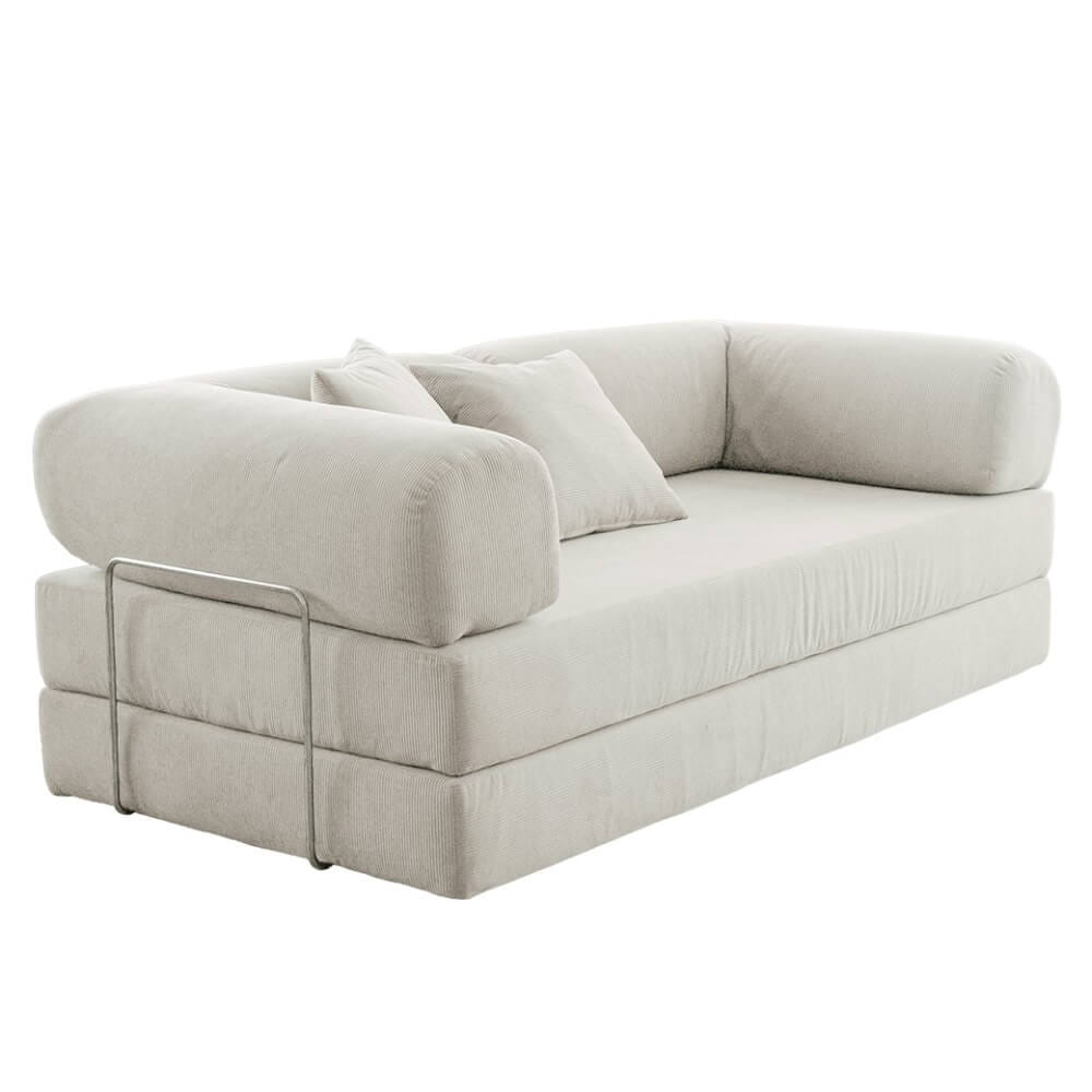 โซฟาเบด RENITA HOME รุ่น LEKO 200X100CM. ผ้าลูกฟูกลอนใหญ่ สีหมอก (608-02)_0
